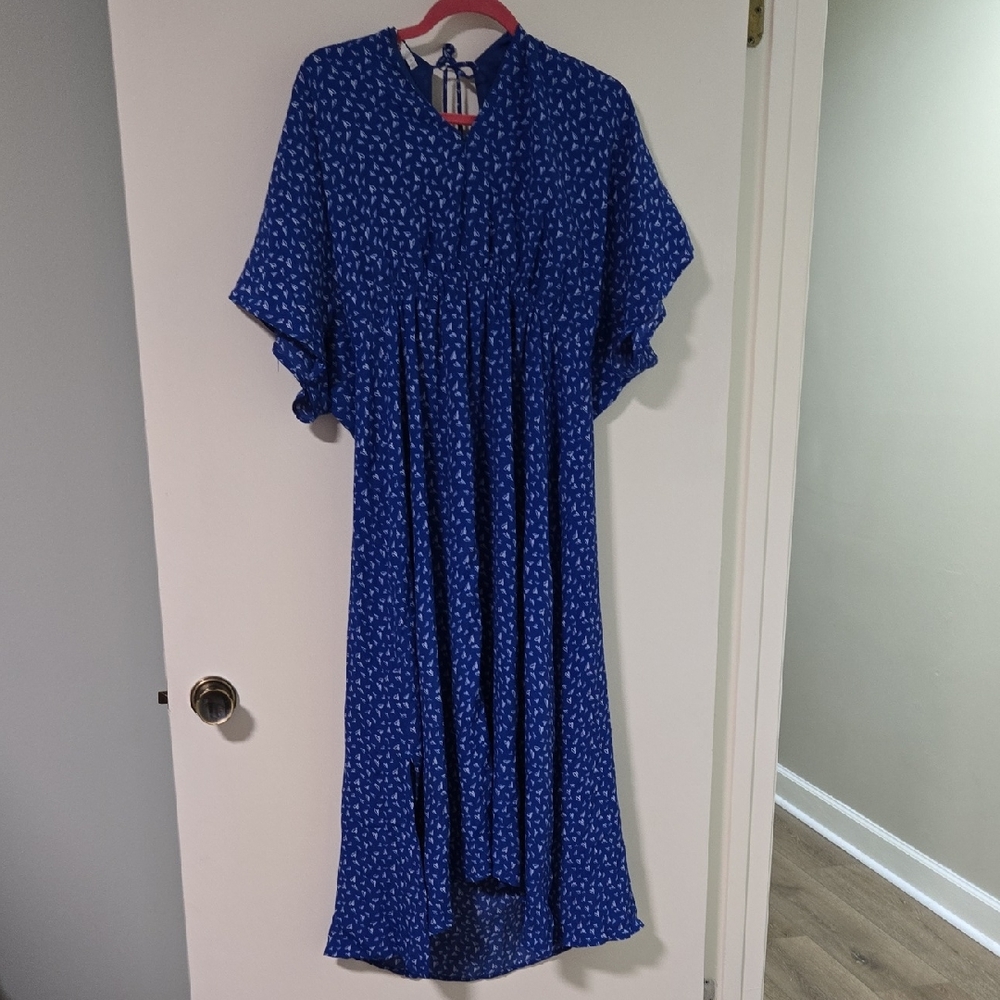 Katie Sturino Blue Floral Maxi Dress